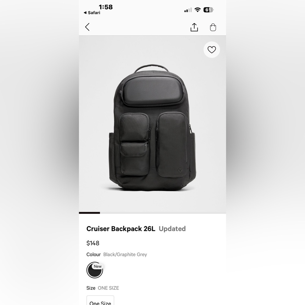 lululemon athletica Black Backpack
